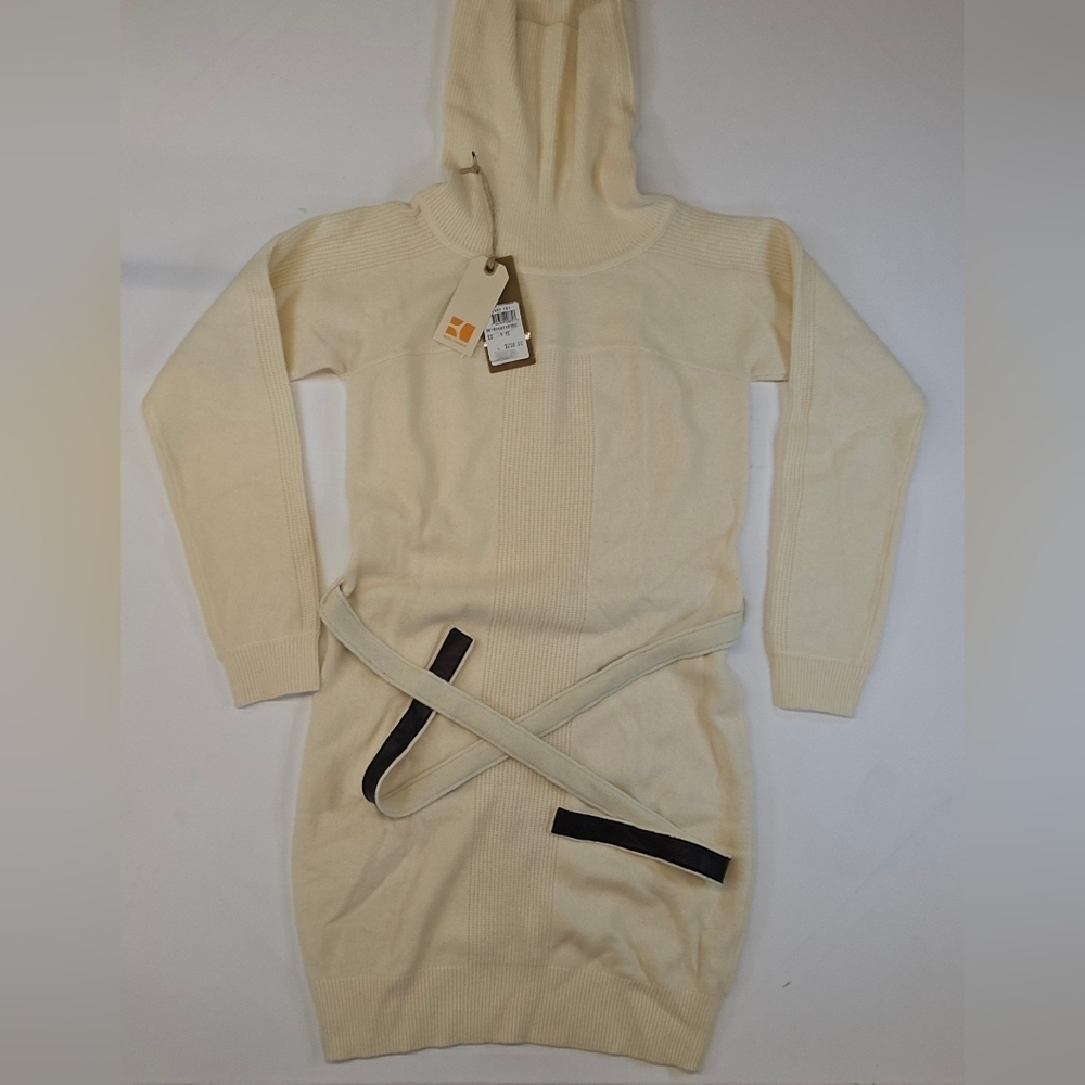 Boss Orange by Hugo Boss Womens Hoodie Knit Sweater NWT XS Beige Retail $250
